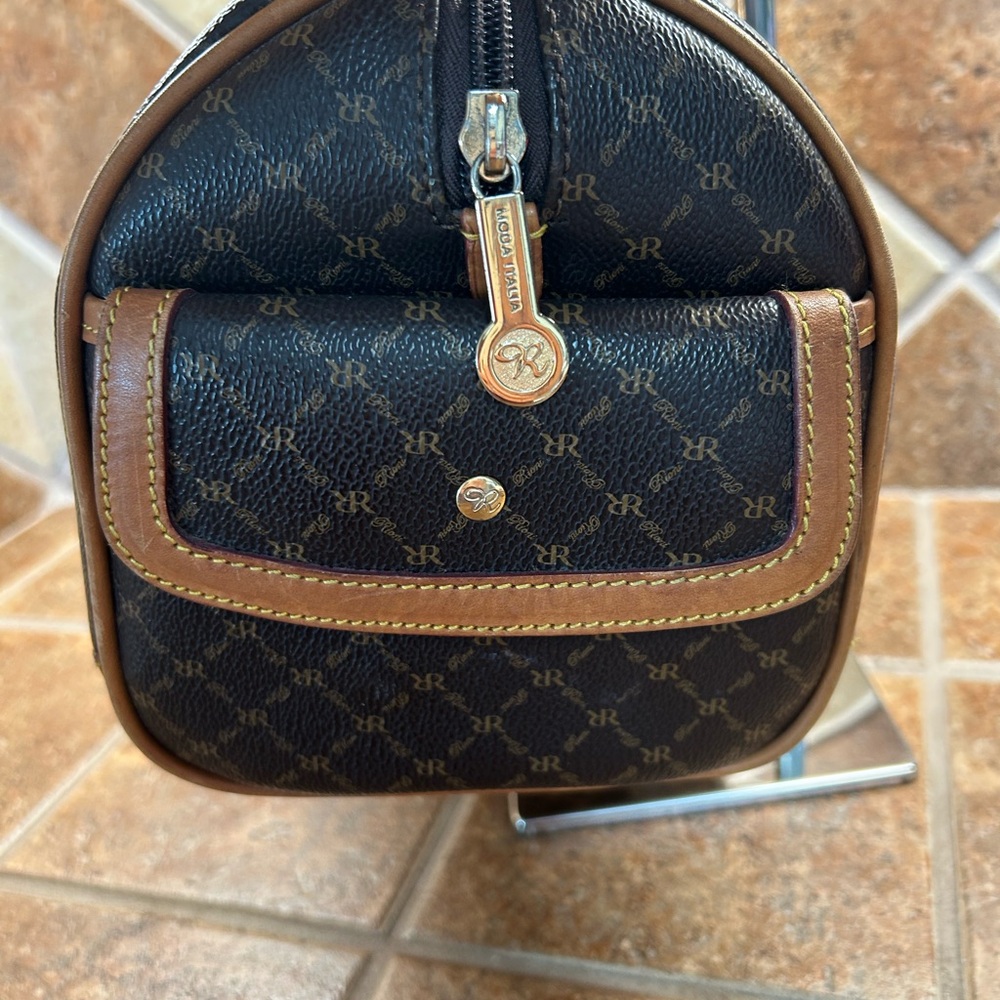 Rioni Moda Italia Signature Logo Boston Top Handles Bag Purse 2 side pockets - Picture 7 of 12